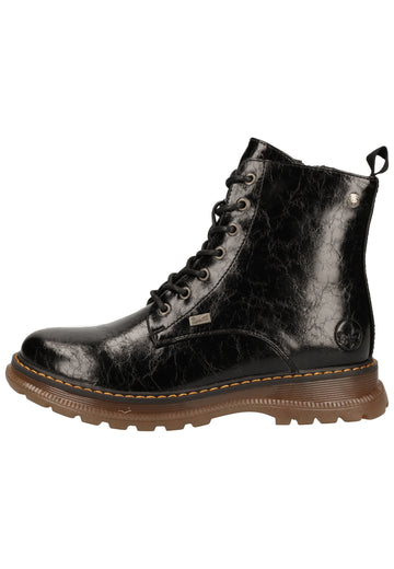 Rieker Stiefelette Lederimitat Schwarz Warmfutter - surf4shoes