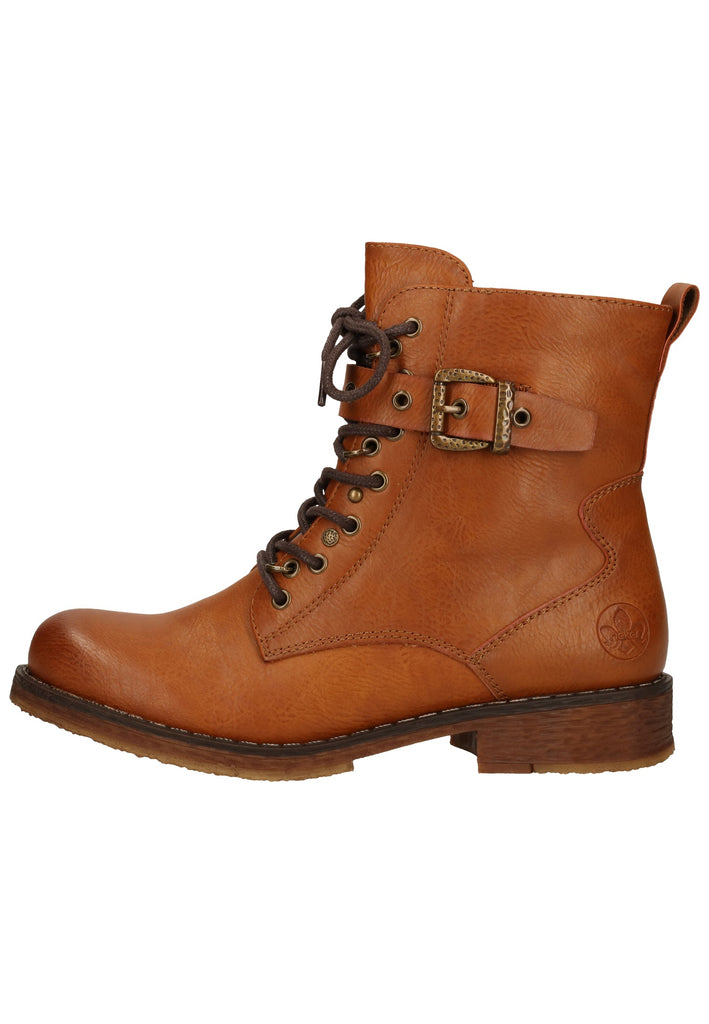 Rieker Stiefelette Lederimitat Rotbraun - surf4shoes