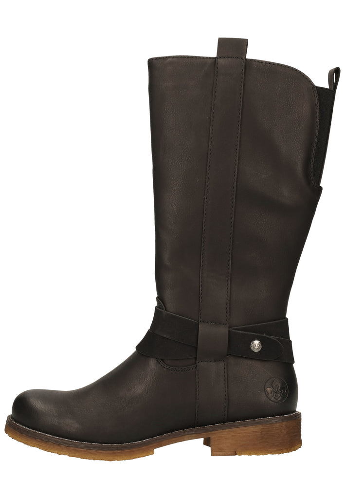 Rieker Stiefel Lederimitat Schwarz - surf4shoes