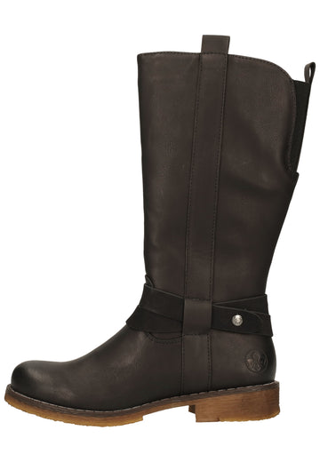 Rieker Stiefel Lederimitat Schwarz - surf4shoes
