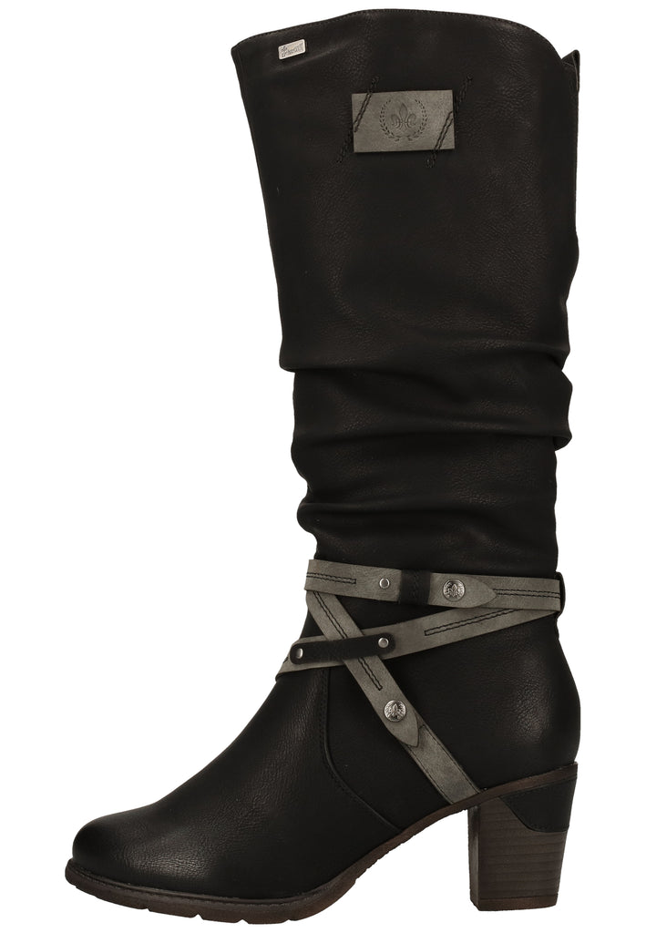 Rieker Stiefel Lederimitat Schwarz - surf4shoes