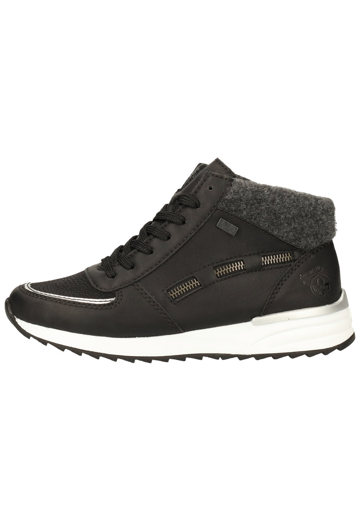 Rieker Stiefelette Lederimitat Schwarz/Anthrazit - surf4shoes