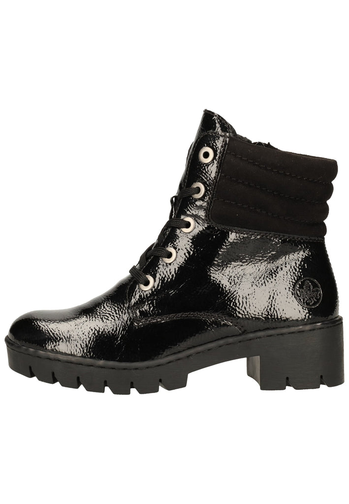 Rieker Stiefelette Lederimitat Schwarz - surf4shoes