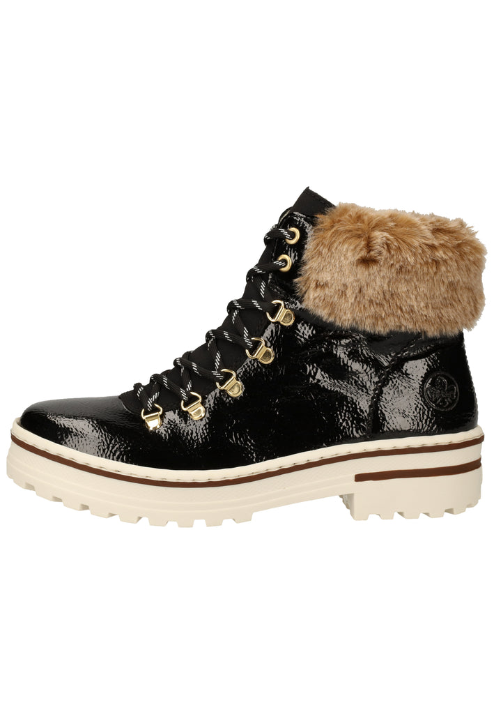 Rieker Stiefelette Lederimitat Schwarz Warmfutter - surf4shoes