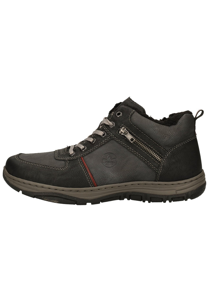 Rieker Stiefelette Lederimitat Dunkelgrau Warmfutter - surf4shoes