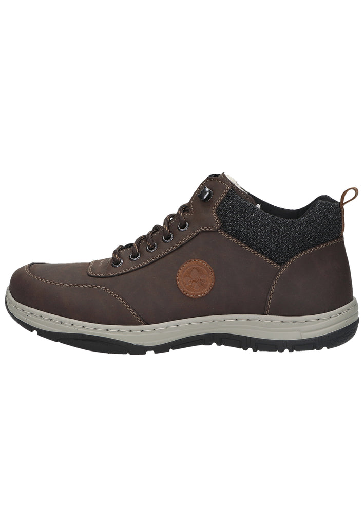 Rieker Stiefelette Lederimitat/Textil Schoko Warmfutter - surf4shoes