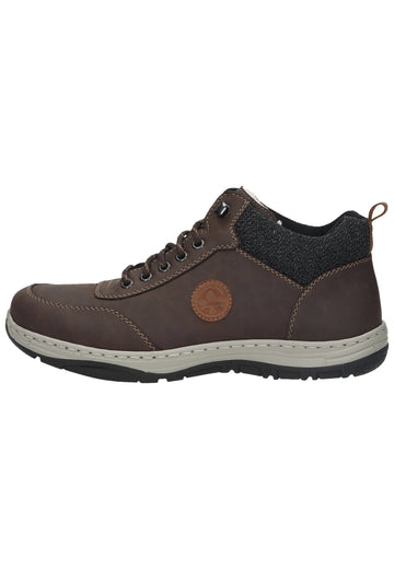 Rieker Stiefelette Lederimitat/Textil Schoko Warmfutter - surf4shoes