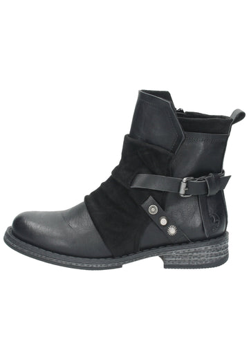 Rieker Stiefelette Lederimitat Schwarz - surf4shoes
