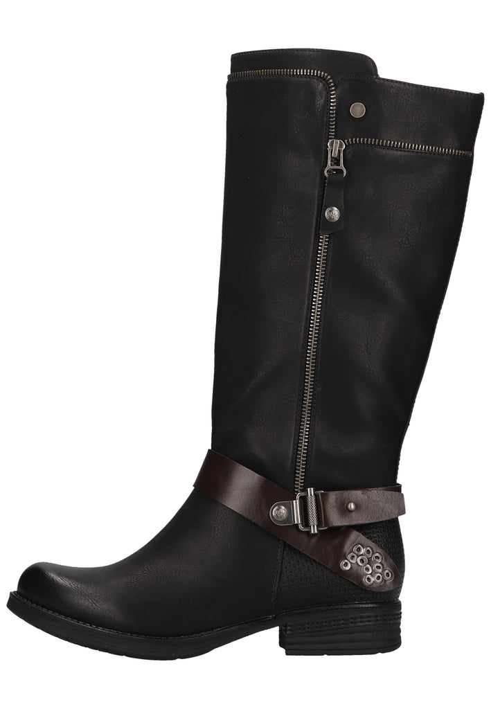 Rieker Stiefel Lederimitat Schwarz - surf4shoes