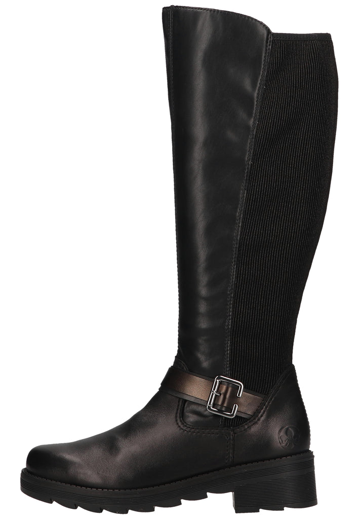 Rieker Stiefel Lederimitat Schwarz - surf4shoes