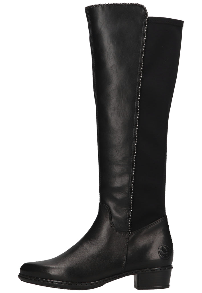 Rieker Stiefel Lederimitat Schwarz - surf4shoes
