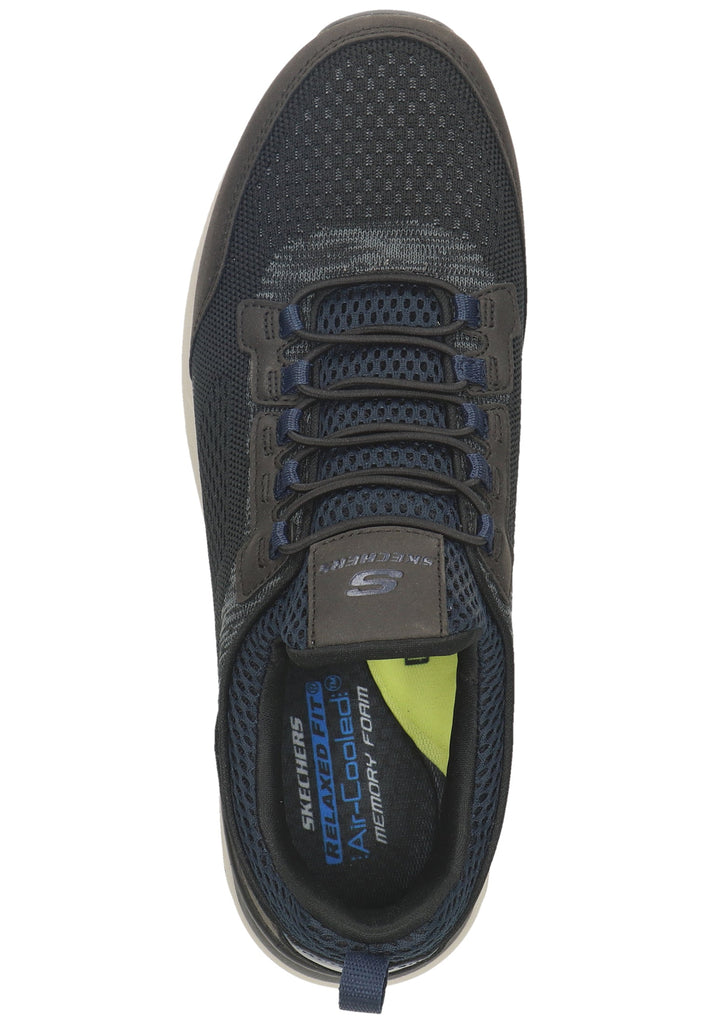 Skechers Sneaker Lederimitat/Mesh Schwarz/Blau - surf4shoes