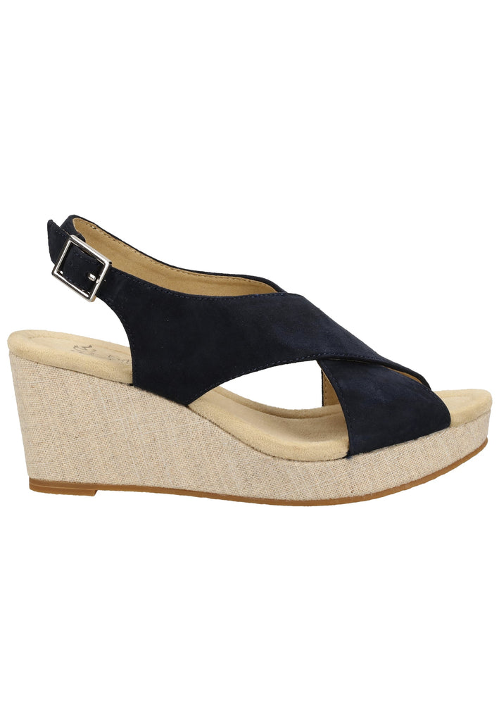 ara Sandalen Veloursleder Blau/Silber - surf4shoes