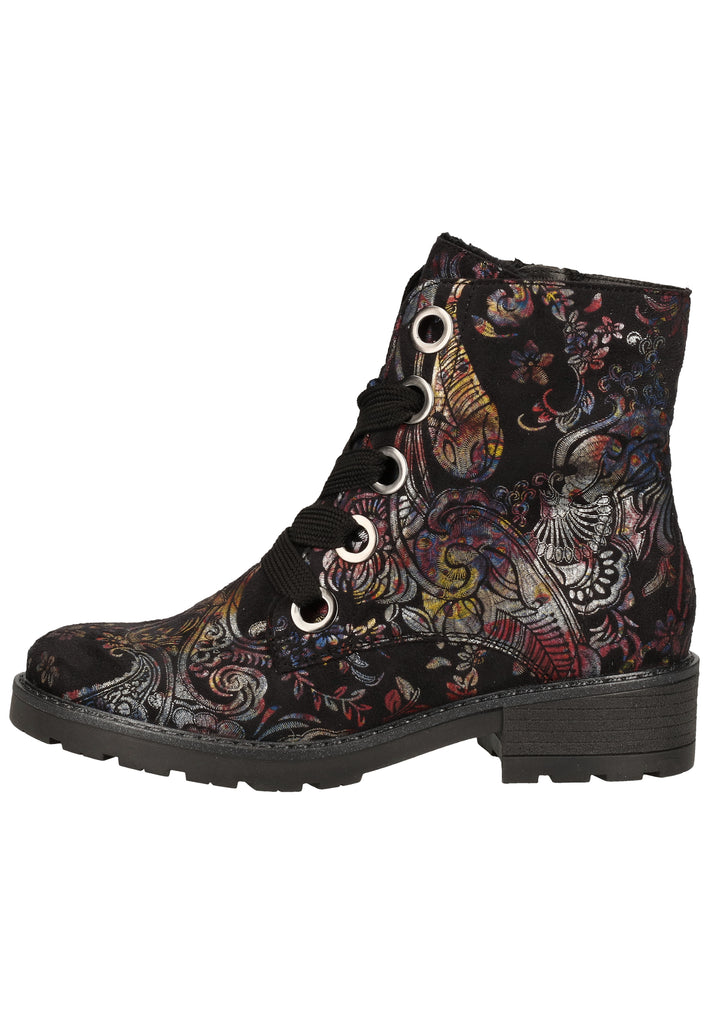 ara Stiefelette Lederimitat Schwarz Multi - surf4shoes