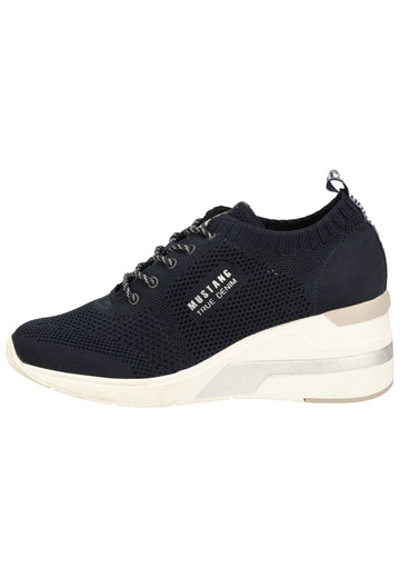 Mustang Halbschuhe Lederimitat/Textil Navy - surf4shoes