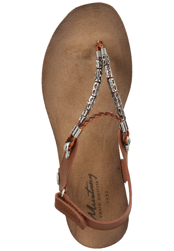 Mustang Sandalen Lederimitat Braun - surf4shoes