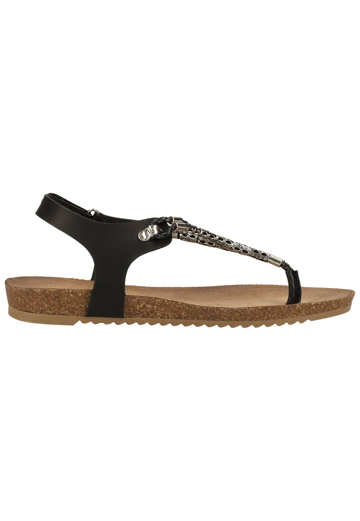 Mustang Sandalen Lederimitat Schwarz - surf4shoes
