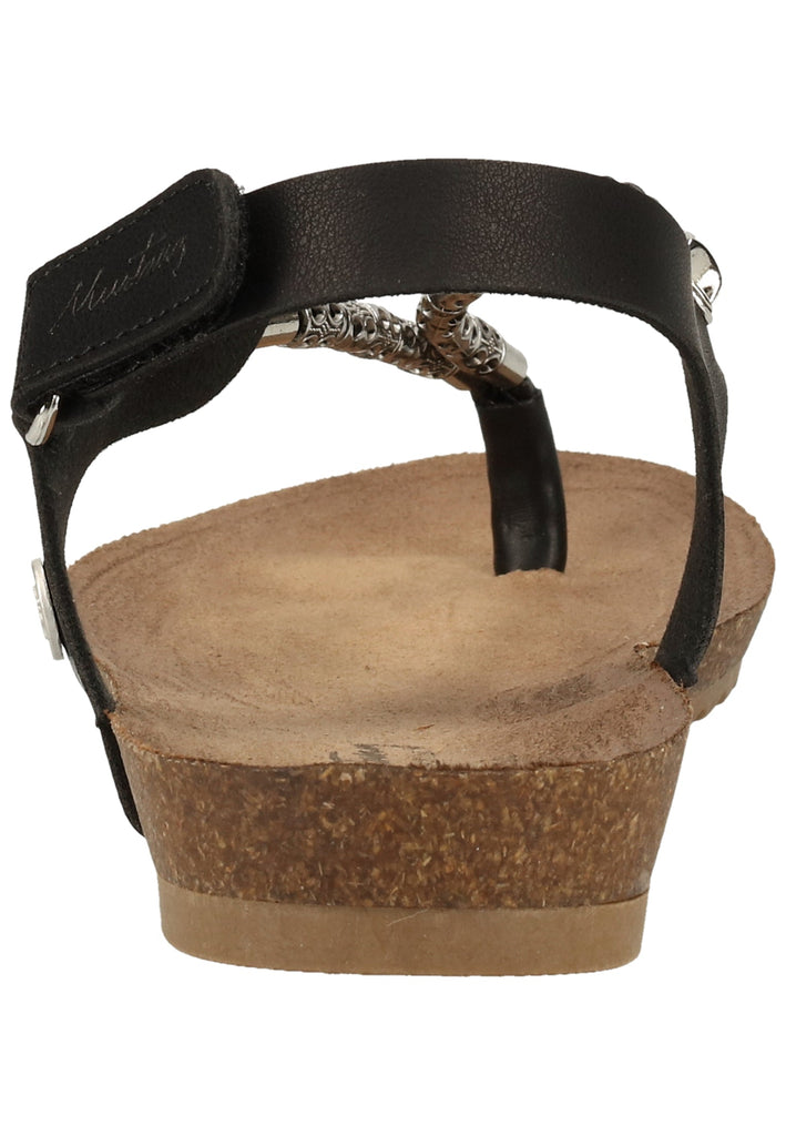 Mustang Sandalen Lederimitat Schwarz - surf4shoes