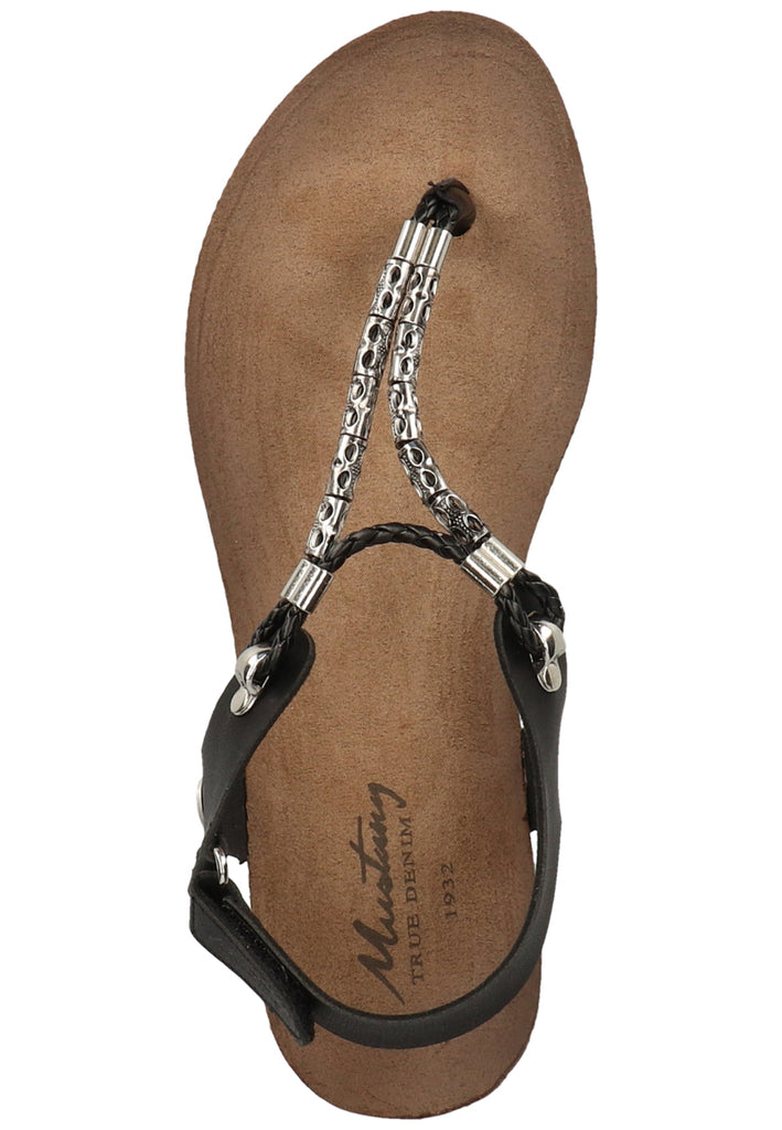 Mustang Sandalen Lederimitat Schwarz - surf4shoes