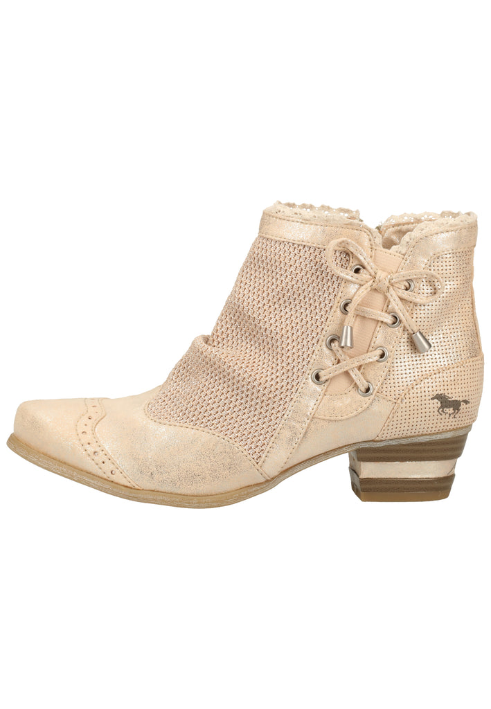 Mustang Stiefelette Lederimitat/Textil Beige - surf4shoes