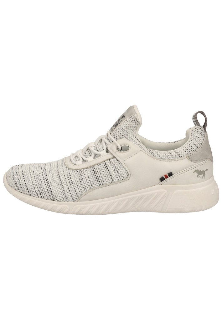 Mustang Halbschuhe Lederimitat/Textil Weiß/Grau - surf4shoes