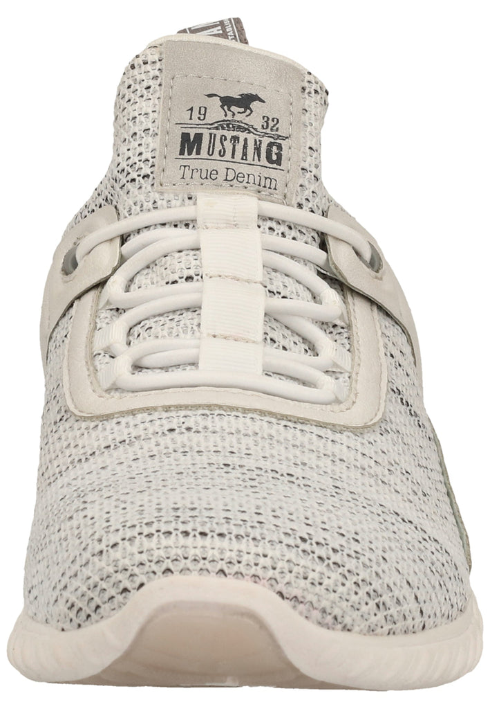 Mustang Halbschuhe Lederimitat/Textil Weiß/Grau - surf4shoes