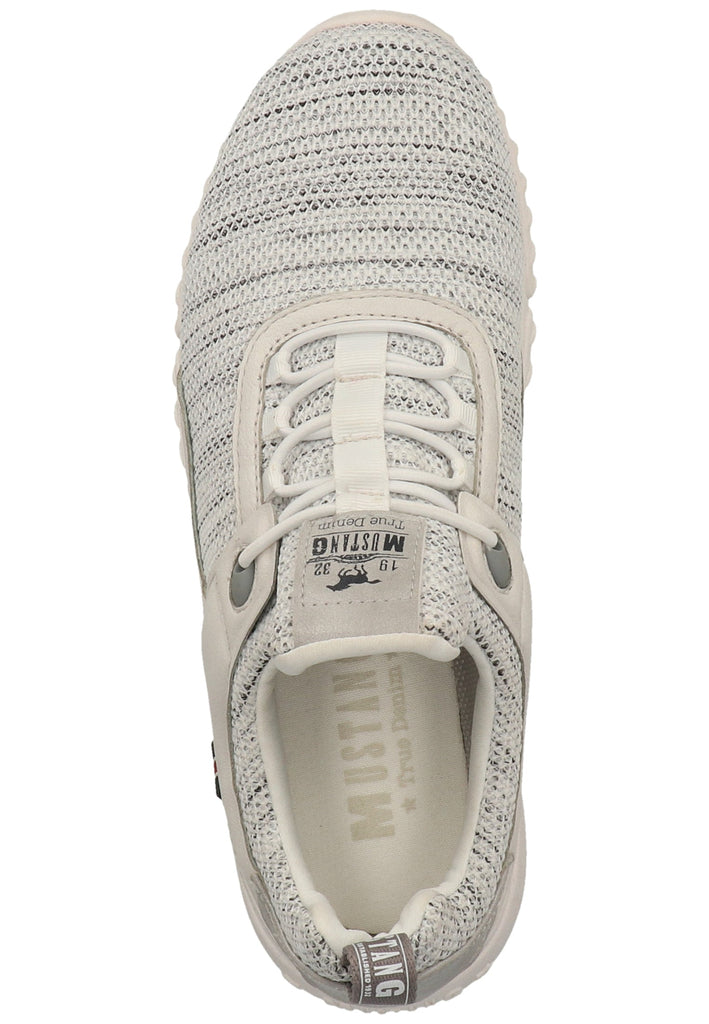 Mustang Halbschuhe Lederimitat/Textil Weiß/Grau - surf4shoes
