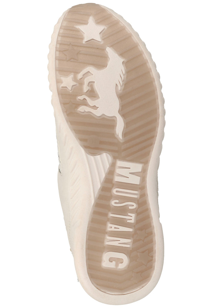 Mustang Halbschuhe Lederimitat/Textil Weiß/Grau - surf4shoes