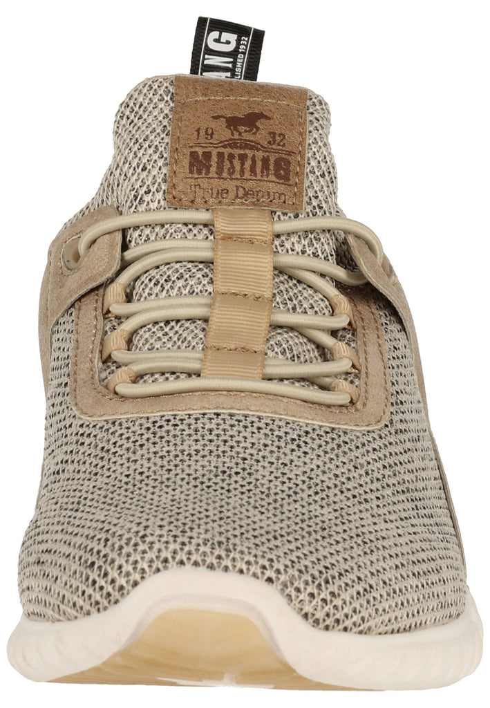 Mustang Halbschuhe Lederimitat/Textil Taupe - surf4shoes