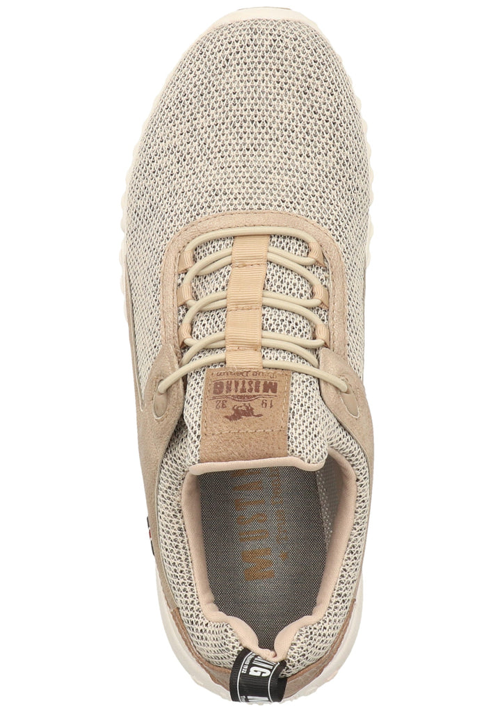 Mustang Halbschuhe Lederimitat/Textil Taupe - surf4shoes