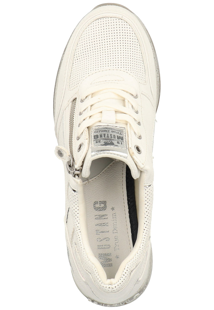 Mustang Halbschuhe Lederimitat Weiß - surf4shoes