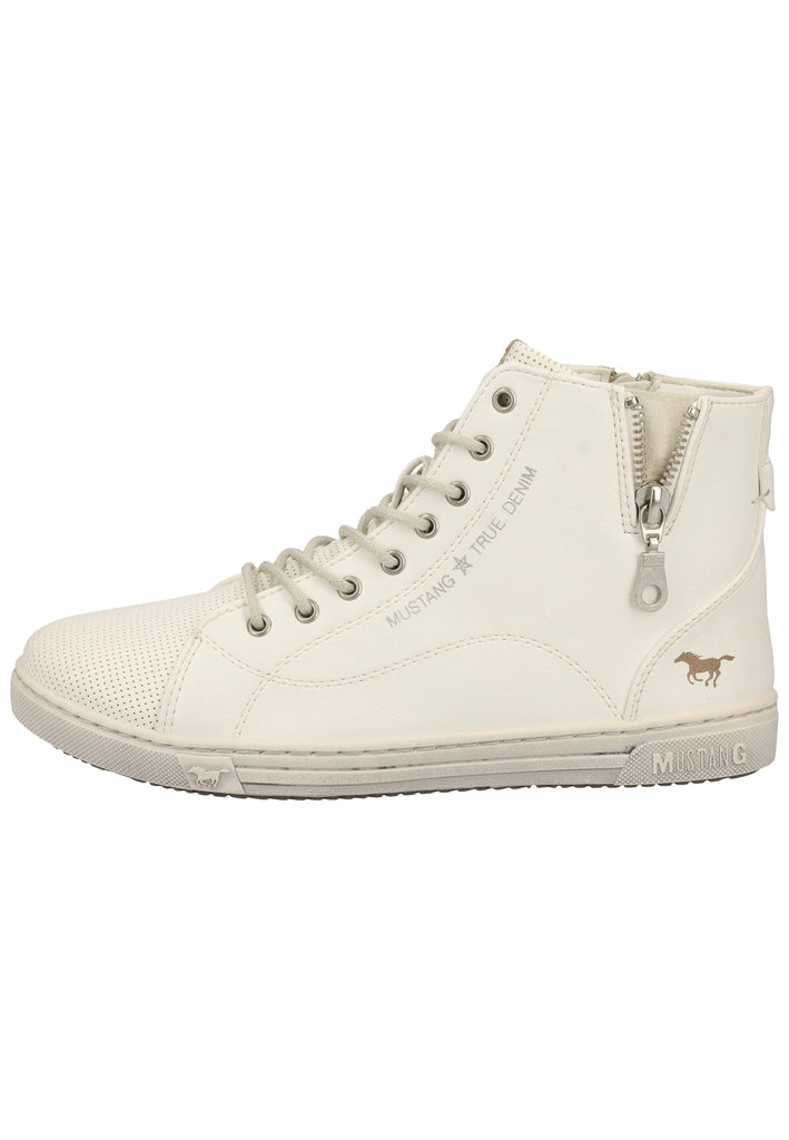 Mustang Sneaker Lederimitat/Textil Weiß - surf4shoes