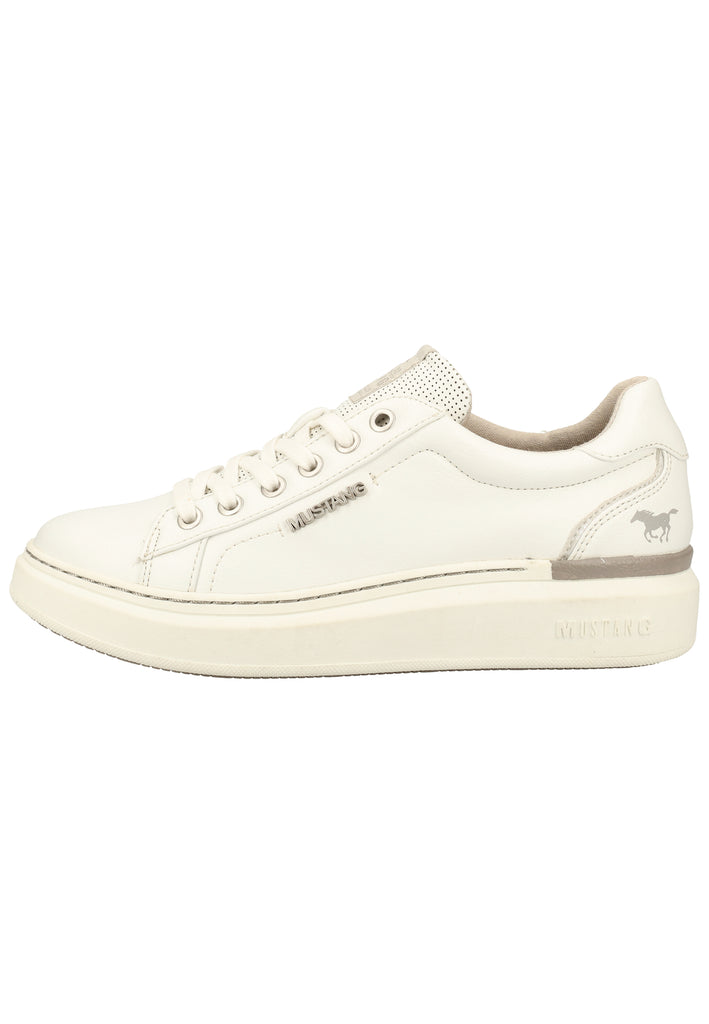 Mustang Halbschuhe Lederimitat/Textil Weiß - surf4shoes