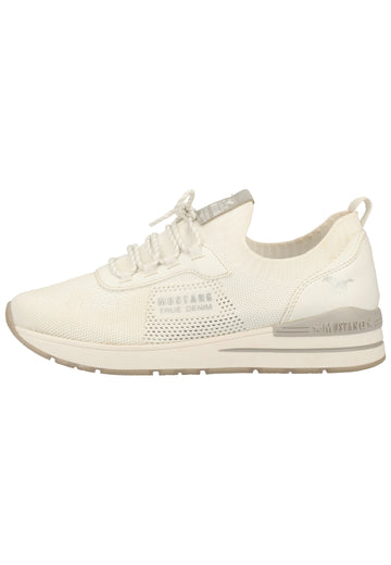 Mustang Halbschuhe Lederimitat/Textil Weiß - surf4shoes