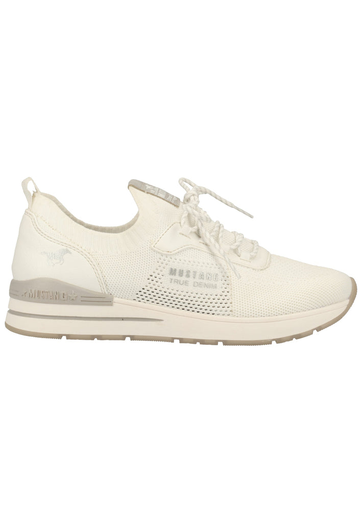 Mustang Halbschuhe Lederimitat/Textil Weiß - surf4shoes