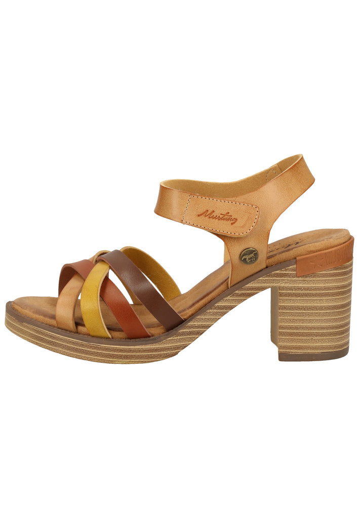 Mustang Sandalen Lederimitat Natur - surf4shoes
