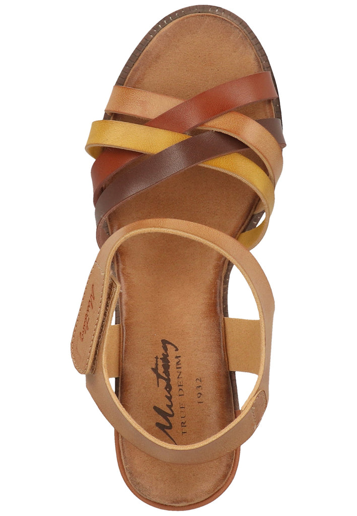 Mustang Sandalen Lederimitat Natur - surf4shoes