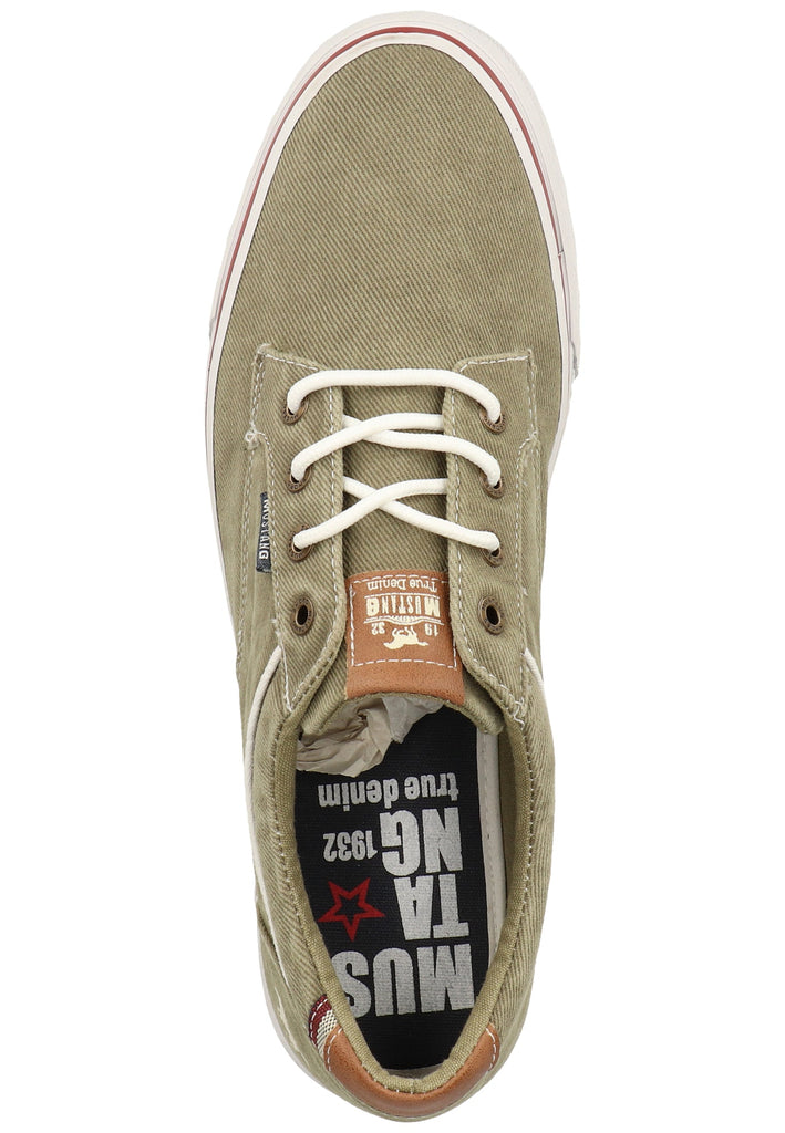 Mustang Halbschuhe Lederimitat/Textil Khaki - surf4shoes