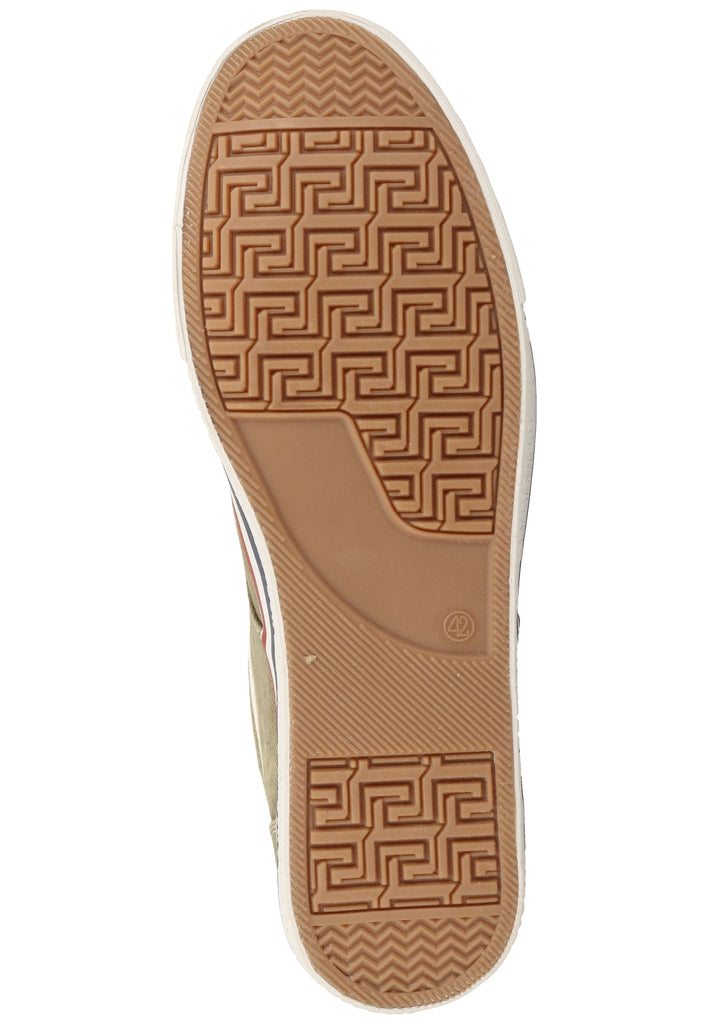 Mustang Halbschuhe Lederimitat/Textil Khaki - surf4shoes