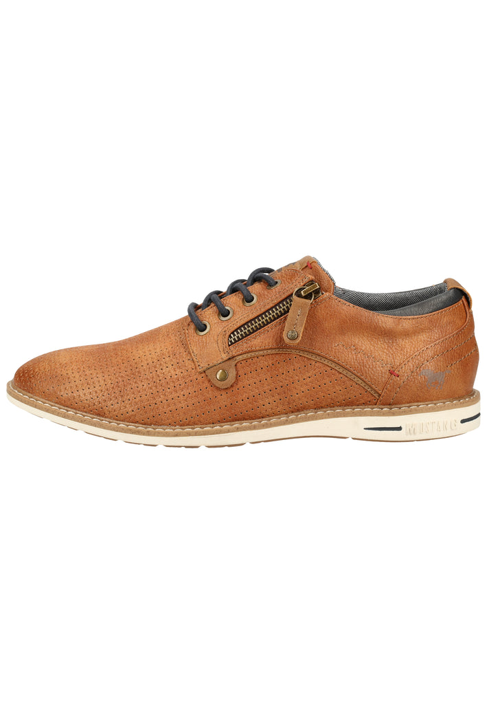 Mustang Halbschuhe Lederimitat Cognac - surf4shoes