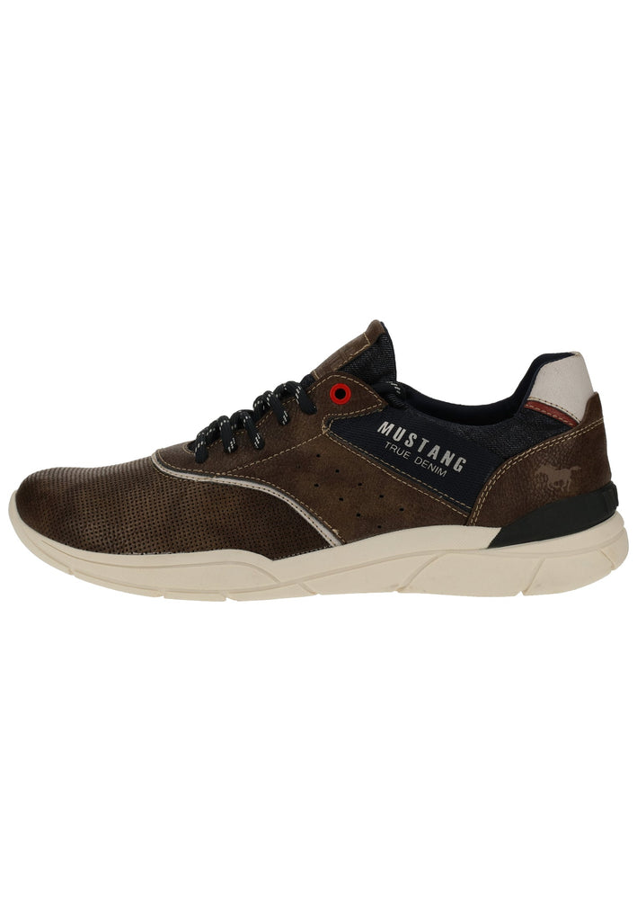 Mustang Halbschuhe Lederimitat/Textil Dunkelbraun - surf4shoes