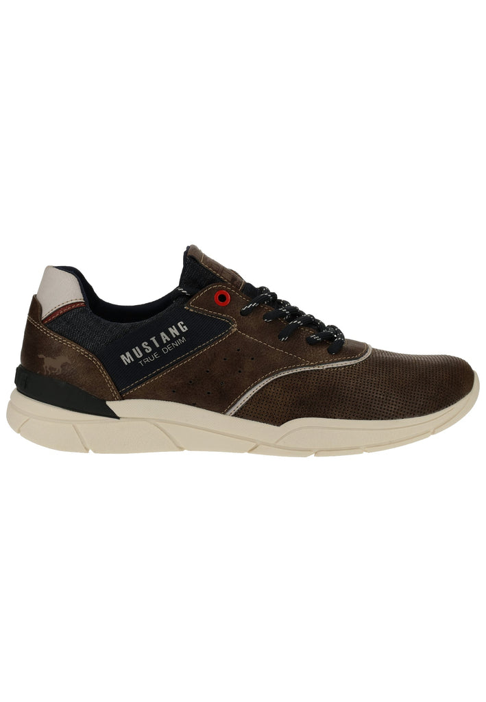 Mustang Halbschuhe Lederimitat/Textil Dunkelbraun - surf4shoes
