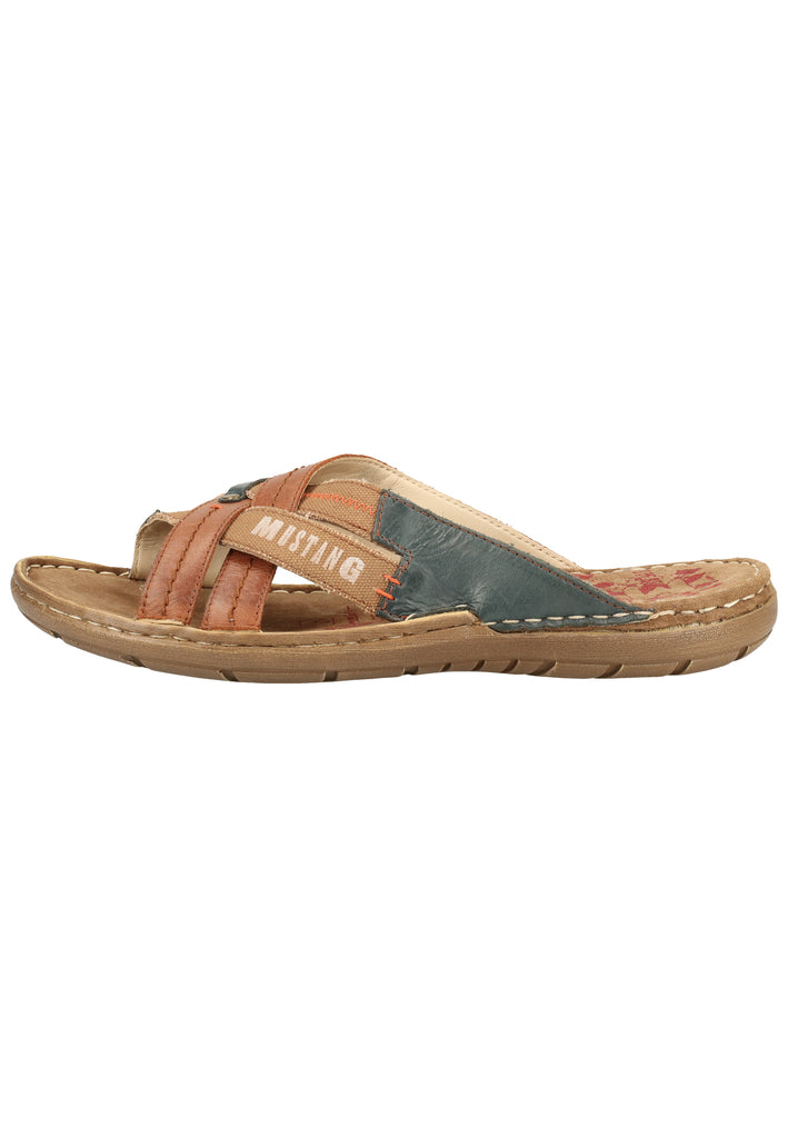 Mustang Pantoletten Leder/Textil Kastanie - surf4shoes