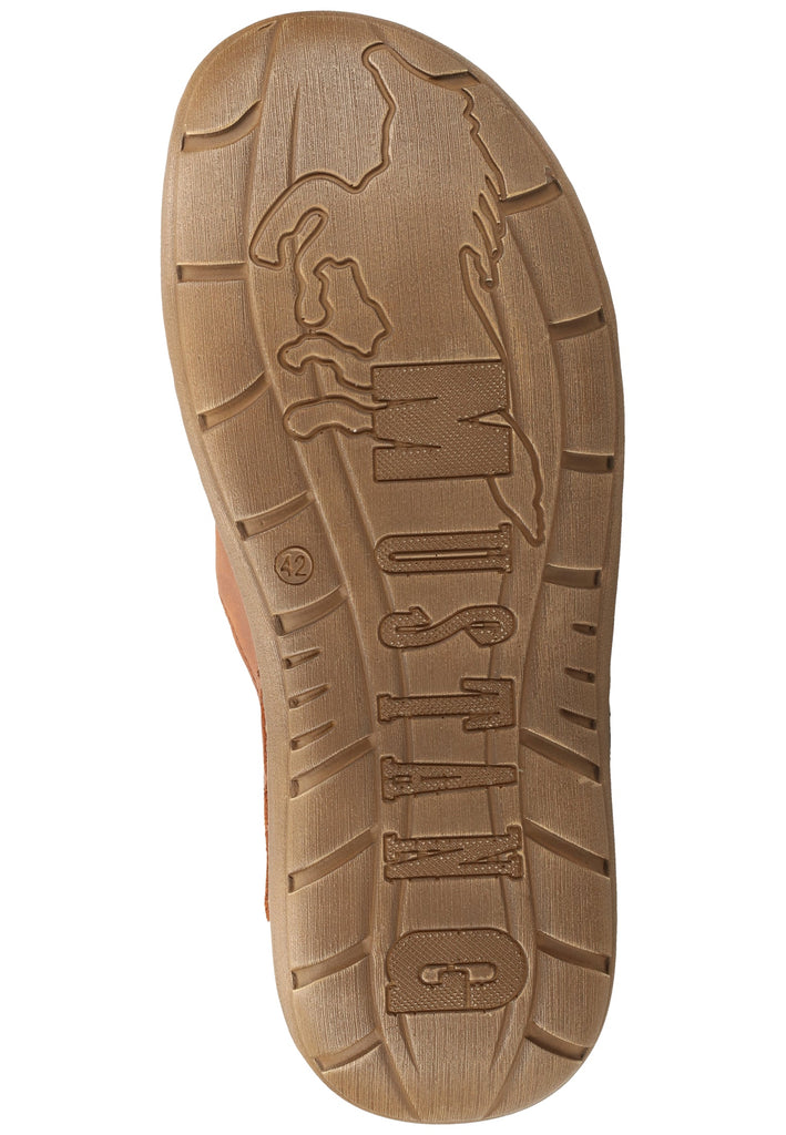 Mustang Pantoletten Leder/Textil Kastanie - surf4shoes