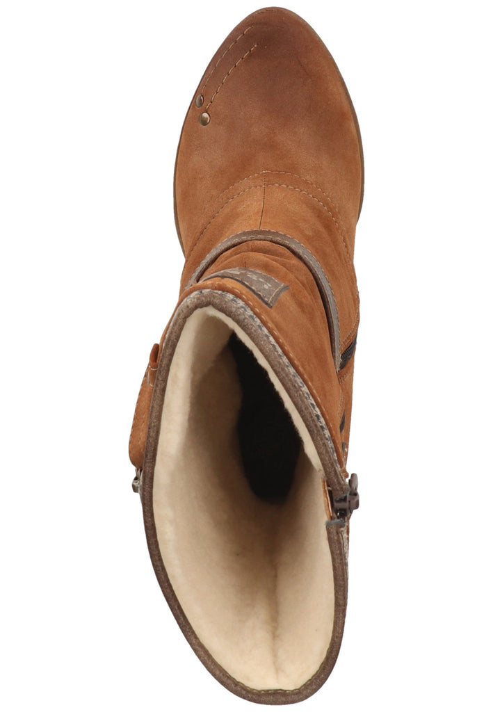 Mustang Stiefel Lederimitat/Textil Kastanie Warmfutter - surf4shoes