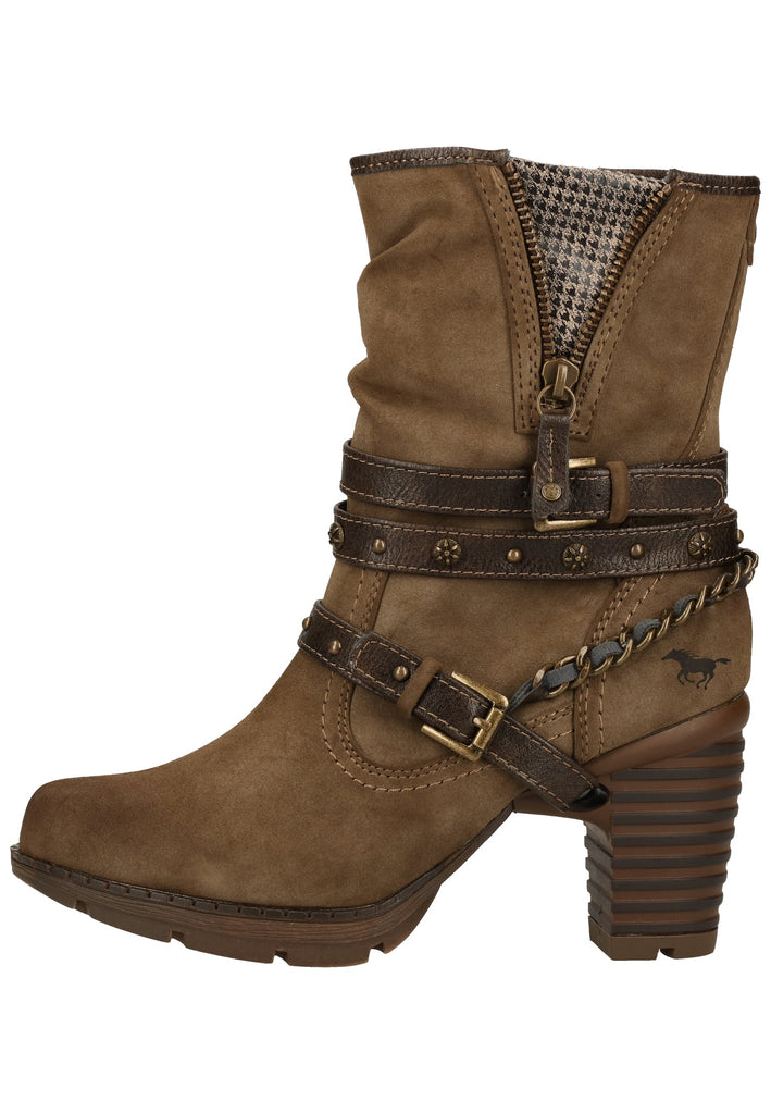 Mustang Stiefelette Lederimitat Kaffee Warmfutter - surf4shoes