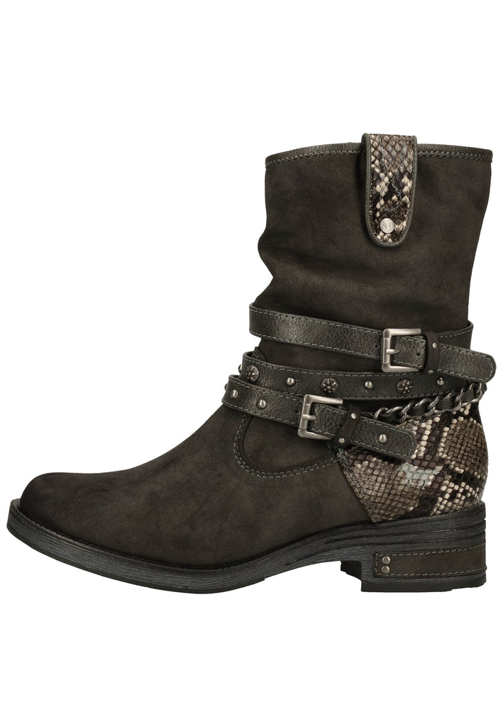 Mustang Stiefelette Lederimitat Dunkelgrau Warmfutter - surf4shoes