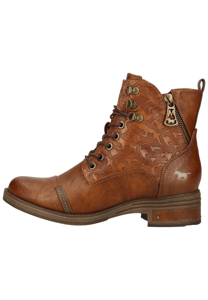 Mustang Stiefelette Lederimitat Cognac Warmfutter - surf4shoes