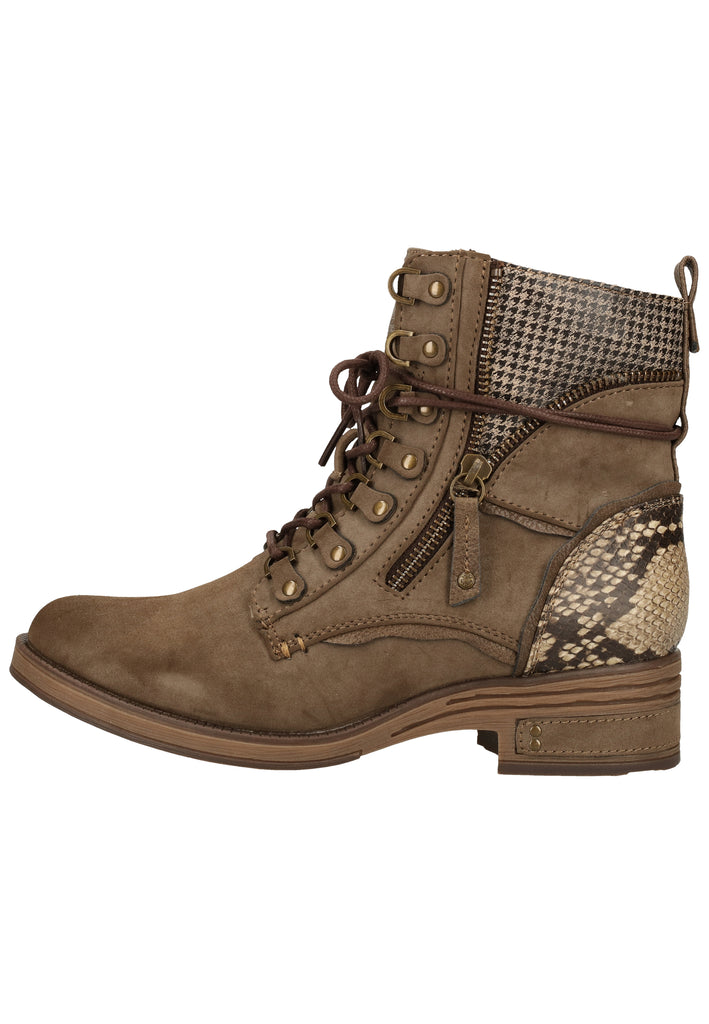 Mustang Stiefelette Lederimitat Taupe Warmfutter - surf4shoes