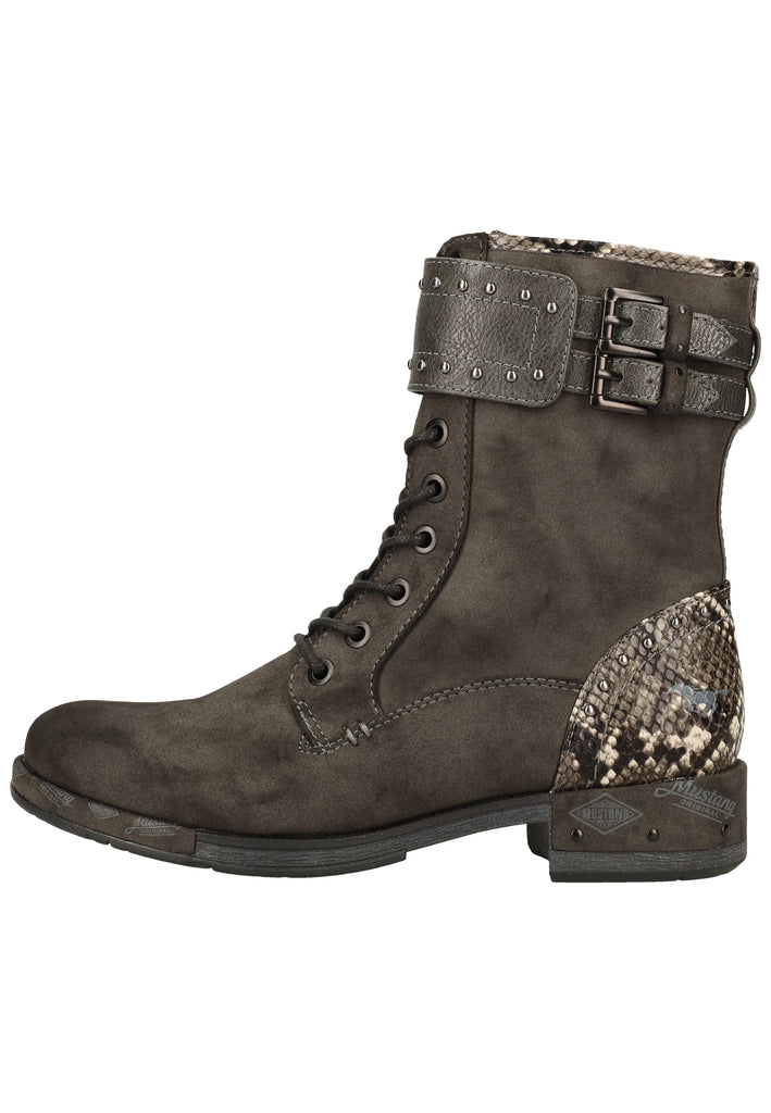 Mustang Stiefelette Lederimitat Dunkelgrau Warmfutter - surf4shoes